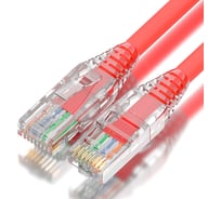 Патч-корд RJ45 GCR 0.15m LSZH UTP категории 5e, красный, 24 AWG, 1 Гбит/с, T568B, VIV52I939