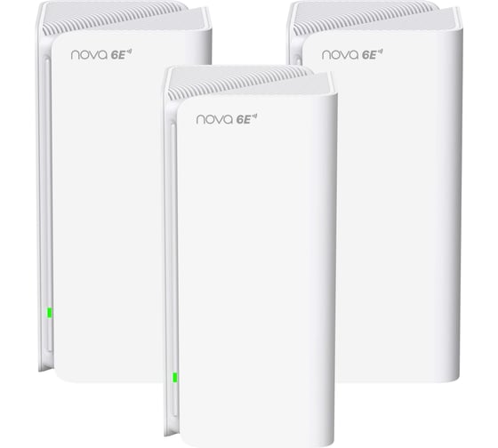 Трехдиапазонная гигабитная Wi-Fi Mesh система Tenda MX21 Pro (3-pack) AXE5700, 2,4/5/6 ГГц, до 5665 Мбит/с, 3x1Гбит/с, 7 встроенных антенн 10000145752