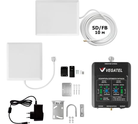 Усилитель сотовой связи, интернет на дачу Vegatel Комплект сотовой связи VT-900E/3G-kit (дом, LED) 2G, 3G R08257