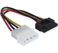 Кабель питания GCR 0.15m SATA GC-ST203, MOLEX 4pin/SATA 15pin, 18 AWG, пакет, VIVSTI203