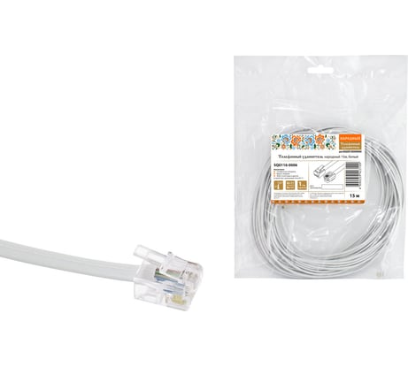 Телефонный удлинитель TDM ELECTRIC народный 15м, белый SQ0116-0006