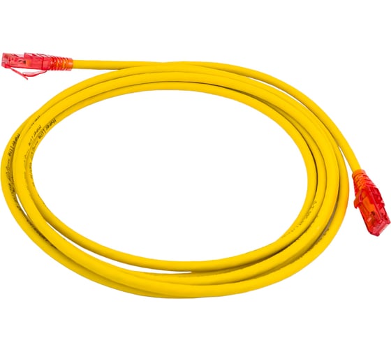 Патч-корд Hyperline PC-LPM-UTP-RJ45-RJ45-C5e-3M-LSZH-YL U/UTP, Cat.5е 100% Fluke Componen 30926