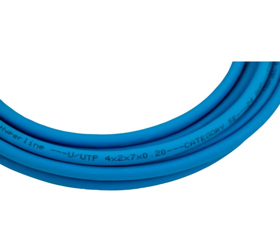 Патч-корд Hyperline PC-LPM-UTP-RJ45-RJ45-C5e-5M-LSZH-BL U/UTP, Cat.5е 100% Fluke Component 30957