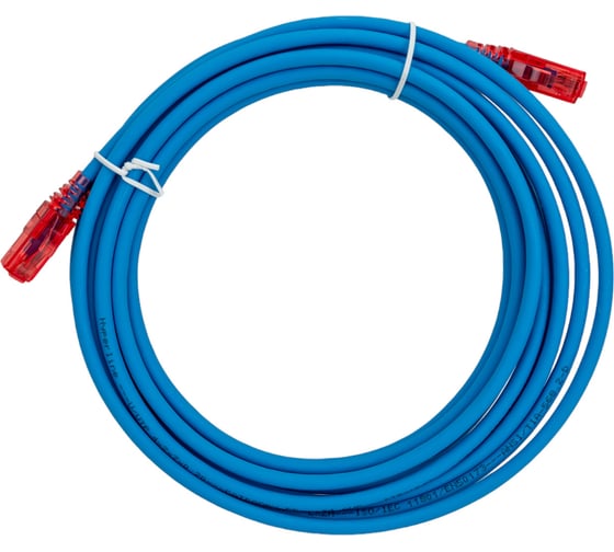 Патч-корд Hyperline PC-LPM-UTP-RJ45-RJ45-C5e-5M-LSZH-BL U/UTP, Cat.5е 100% Fluke Component 30957