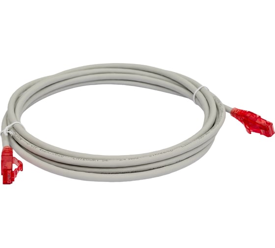 Патч-корд Hyperline PC-LPM-UTP-RJ45-RJ45-C5e-3M-LSZH-GY U/UTP, Cat.5e 100% Fluke Componen 42273