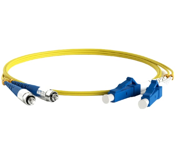 Волоконно-оптический патч-корд шнур Hyperline FC-D2-9-FC/UR-LC/UR-H-3M-LSZH-YL SM 9/125 28184 1