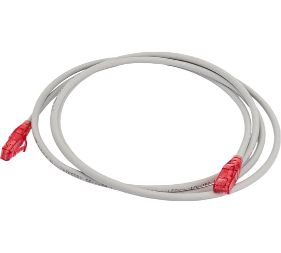 Патч-корд Hyperline PC-LPM-UTP-RJ45-RJ45-C5e-2M-LSZH-GY U/UTP, Cat.5e 100% Fluke Component 42272 1