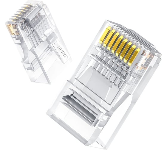 Коннектор UGREEN NW120 60558 Cat 6 Unshielded RJ45 Modular Plugs 100 шт. Цвет: прозрачный 60558_