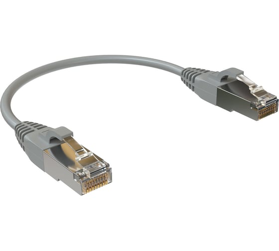 Патч-корд SYSMATRIX F/UTP категория 5е 2xRJ45 экранированный серый LSZH 0.15м (10шт) PC 4545.5ES26.015LSZHGY.VI10 1
