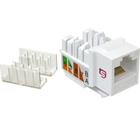 Вставка Keystone SYSMATRIX Jack RJ-45 90 градусов категория 5e неэкранированная заделка тип 110 цвет белый ( 5шт. в упаковке ) KJ 5EU090.TLWH.VI5