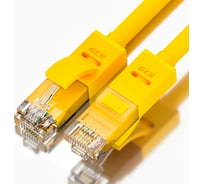 Прямой литой патч-корд RJ45 GCR 40.0m UTP категории 5e, желтый, 24 AWG, 1 Гбит/с, T568B, VIVLNIC02-40.0m