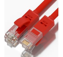 Прямой литой патч-корд RJ45 GCR 40.0m UTP категории 5e, красный, 24 AWG, 1 Гбит/с, T568B, VIVLNIC04-40.0m