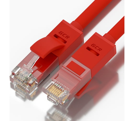 Прямой литой патч-корд RJ45 GCR 40.0m UTP категории 5e, красный, 24 AWG, 1 Гбит/с, T568B, VIVLNIC04-40.0m 1