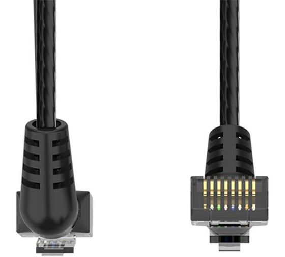Патч-корд прямой VENTION UTP cat.6a, RJ45 угол 90 - 15м, черный IBOBN