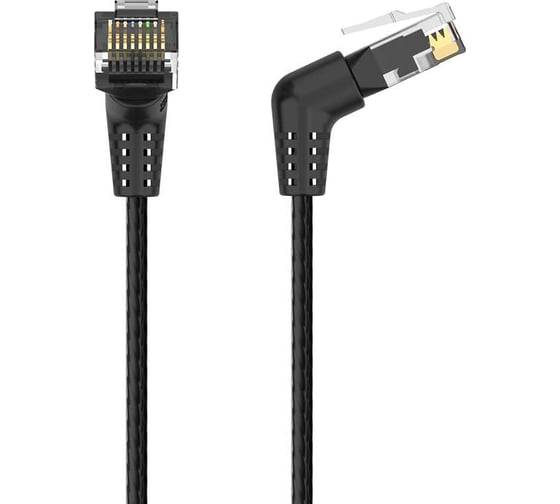 Патч-корд прямой VENTION UTP cat.6a, RJ45 угол 90 - 15м, черный IBOBN