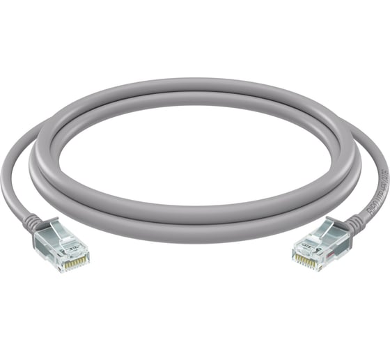 Патч-корд RIPO UTP4 Cat 6, RJ45, 1.0 m PVC (серый) литой (в упк. 10шт.) 003-300206-10