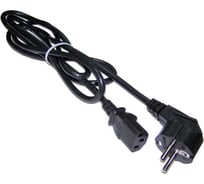 Шнур питания LANMASTER C13-Schuko угловая, 3x0.75, 220В, 10А, черный, 10 метров LAN-PP13/SHA-10-BK