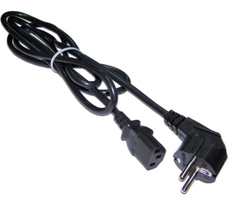 Шнур питания LANMASTER C13-Schuko угловая, 3х0.75, 220В, 10А, черный, 3 метра LAN-PP13/SHA-3.0-BK