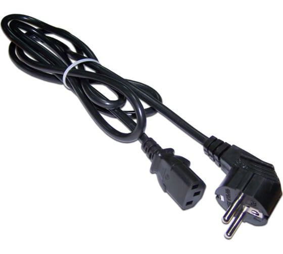 Шнур питания LANMASTER C13-Schuko угловая, 3х0.75, 220В, 10А, черный, 3 метра LAN-PP13/SHA-3.0-BK 1