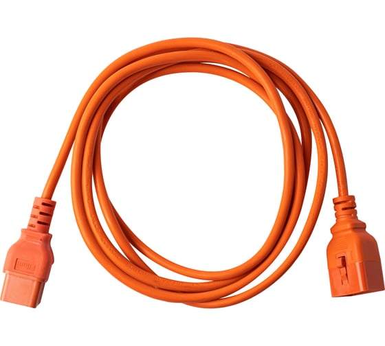 Кабель питания FL-PC-C19F/C20F-C-3.0-OR 3x1.5 С19 - C20 с фиксацией, 220/250В, 16А, оранжевый, 3м Filum 00-01111330