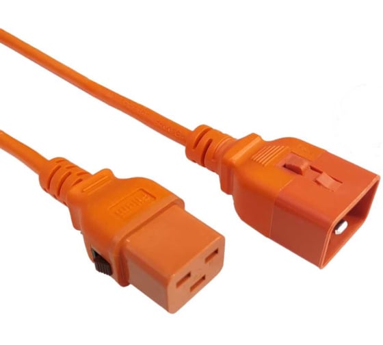 Кабель питания Filum 3x1.5 С19 - C20 с фиксацией, 220/250В, 16А, оранжевый, 1.8м FL-PC-C19F/C20F-C-1.8-OR 1