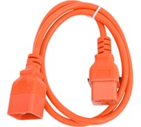Кабель питания Filum 3x1.5 С19 - C20 с фиксацией, 220/250В, 16А, оранжевый, 1м FL-PC-C19F/C20F-C-1.0-OR