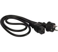 Шнур питания LANMASTER C19-Schuko, 3х1.5, 220В, 16А, 1 метр LAN-PP19/SH-1.0-BK