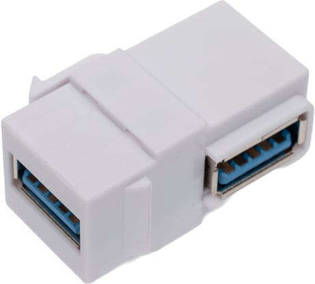 Модуль LANMASTER Keystone, USB 3.0, тип A, мама-мама, 90 градусов, белый LAN-OK-USB30-AA/V-WH