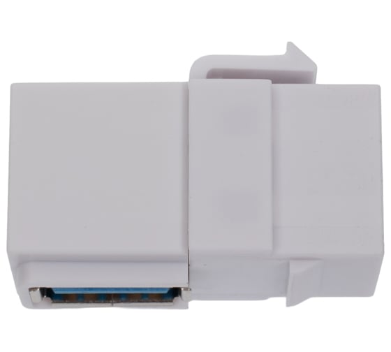 Модуль LANMASTER Keystone, USB 3.0, тип A, мама-мама, 90 градусов, белый LAN-OK-USB30-AA/V-WH