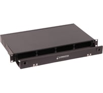 Бокс LANMASTER 19, на 4 кассеты MPO, 1U, черный LAN-FOBM-4MCS-1U