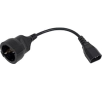 Удлинитель LANMASTER вилка C14 - розетка Schuko, 3x0.75, 220В, 10А, черный, 0.2 метра LAN-PPS/14-0.2-BK