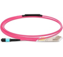 Сборка кабельная TopLAN MPO-08LC, 8 волокон OM4, низкие потери, LSZH, 5 м, аква TOP-12M-08LC/OM4-5