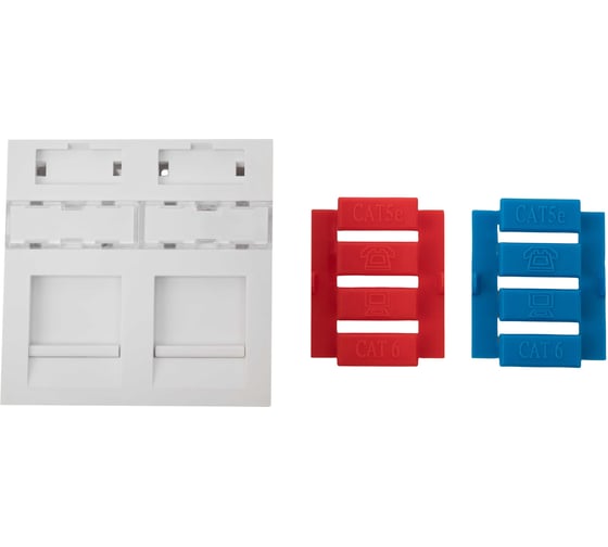 Модуль адаптер (лицевая панель) роз. информ., 45x45, rj, 2 входа, белый Gigant 87002-1GI 1