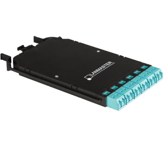 Компактная MPO кассета LANMASTER OM3, 12xLC, тип B, низкие потери, черная LAN-MCCB-1M-12LC/OM3 1
