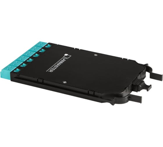 Компактная MPO кассета LANMASTER OM3, 12xLC, тип B, низкие потери, черная LAN-MCCB-1M-12LC/OM3
