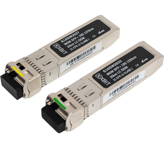Комплект модулей SFP+ XBIT 10G WDM 1330нм/1270нм LC 20км 2 шт S10GW2027/33K2 1