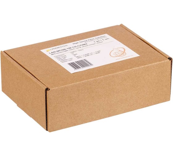 Компактная MPO кассета LANMASTER OM4, 12xLC, тип B, низкие потери, черная LAN-MCCB-1M-12LC/OM4