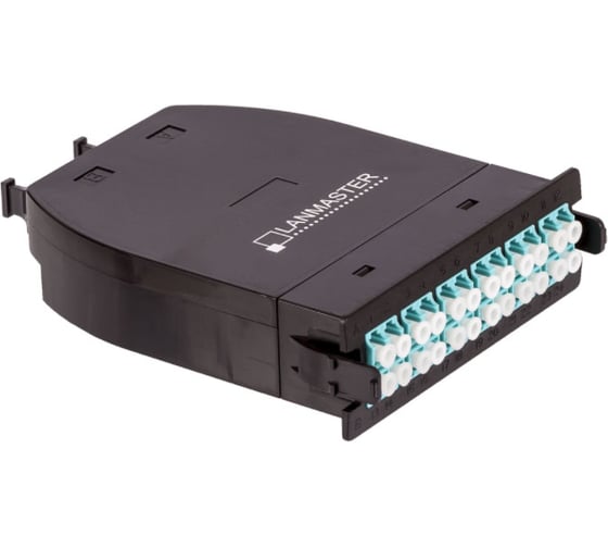 MPO кассета LANMASTER OM3, 24xLC, тип B, низкие потери, черная LAN-MCSB-2M-24LC/OM3 1