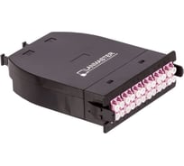 MPO кассета LANMASTER OM4, 24xLC, тип B, низкие потери, черная LAN-MCSB-2M-24LC/OM4