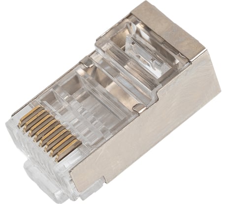 Коннектор А1, RJ-45, 6 кат., экран, 8p8c, 50 мкм, универсальный, для одножильного и многожильного кабеля, уп/100 шт A1-LPU6-6