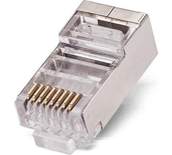 Коннектор А1, RJ-45, 6 кат., экран, 8p8c, 50 мкм, универсальный, для одножильного и многожильного кабеля, уп/100 шт A1-LPU6-6