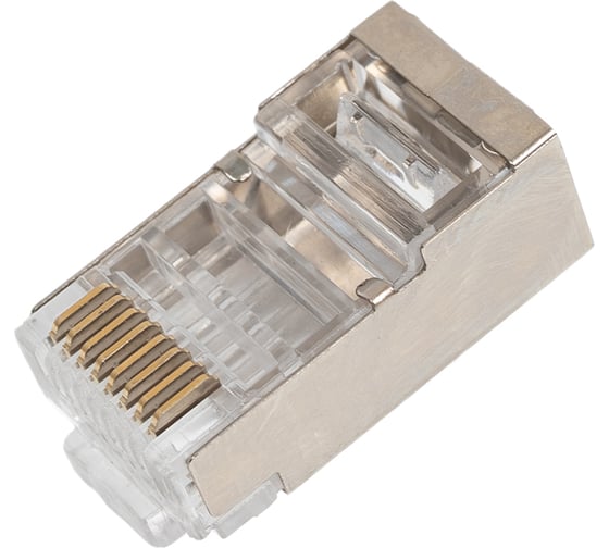 Коннектор А1, RJ-45, 6 кат., экран, 8p8c, 50 мкм, универсальный, для одножильного и многожильного кабеля, уп/100 шт A1-LPU6-6 1