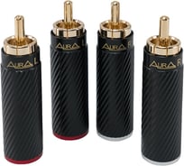 RCA - коннектор для кабеля до 6 мм, 2 красных + 2 серых, блистер AURA RCA-P616