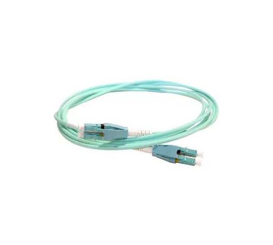 Шнур оптоволоконный Legrand OM4, многомодовый, LC/LC, реверсивная полярность, 2 м, цвет морской волны 032696