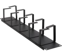 Организатор кабельный горизонтальный ONTEK крепление 19 2U, 5 колец глубиной 85мм, металл, черный RAL 9005 CO2U5/85-9005