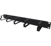 Организатор кабельный горизонтальный ONTEK крепление 19 1U, 5 колец глубиной 85мм, металл, черный RAL 9005 CO1U5/85-9005