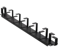 Горизонтальный кабельный органайзер ONTEK 19, 1U, 7 колец глубиной 45 мм, металл, RAL 9005 CO1U7/45-9005