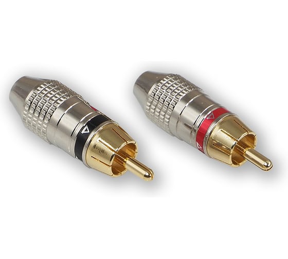 RCA - коннектор для кабеля AURA до 6 мм, 2 красных + 2 черных, блистер RCA-P612