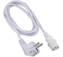 Кабель питания Cablexpert Schuko-C13, 3x1.0мм2, 10A, с заземлением, медь, 2м, белый, пакет, PC-186W-1-2M