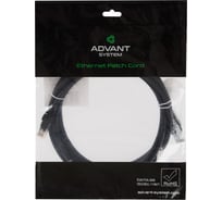 Патч-корд Advant кат. 5е, U/UTP, 4 пары (AWG24), многожильный, оболочка LSZH, цвет: черный, длина: 3 м ADV5е-PC03-LBL